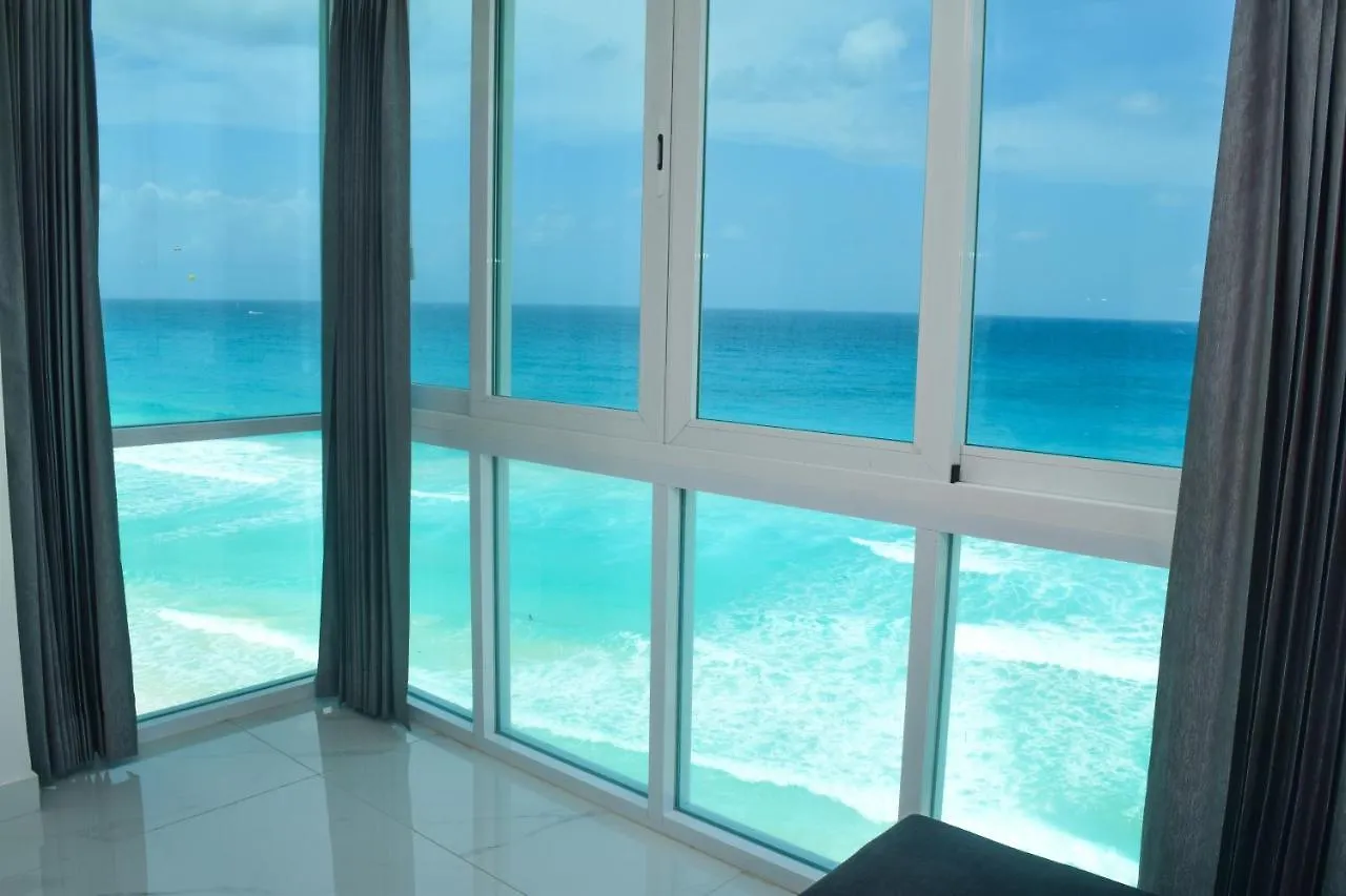 Nuevo Estudio A Pie De Playa, Vistas Increibles, Alberca, Gym Jacuzi, Seguridad, 3503 Cancún Mexico