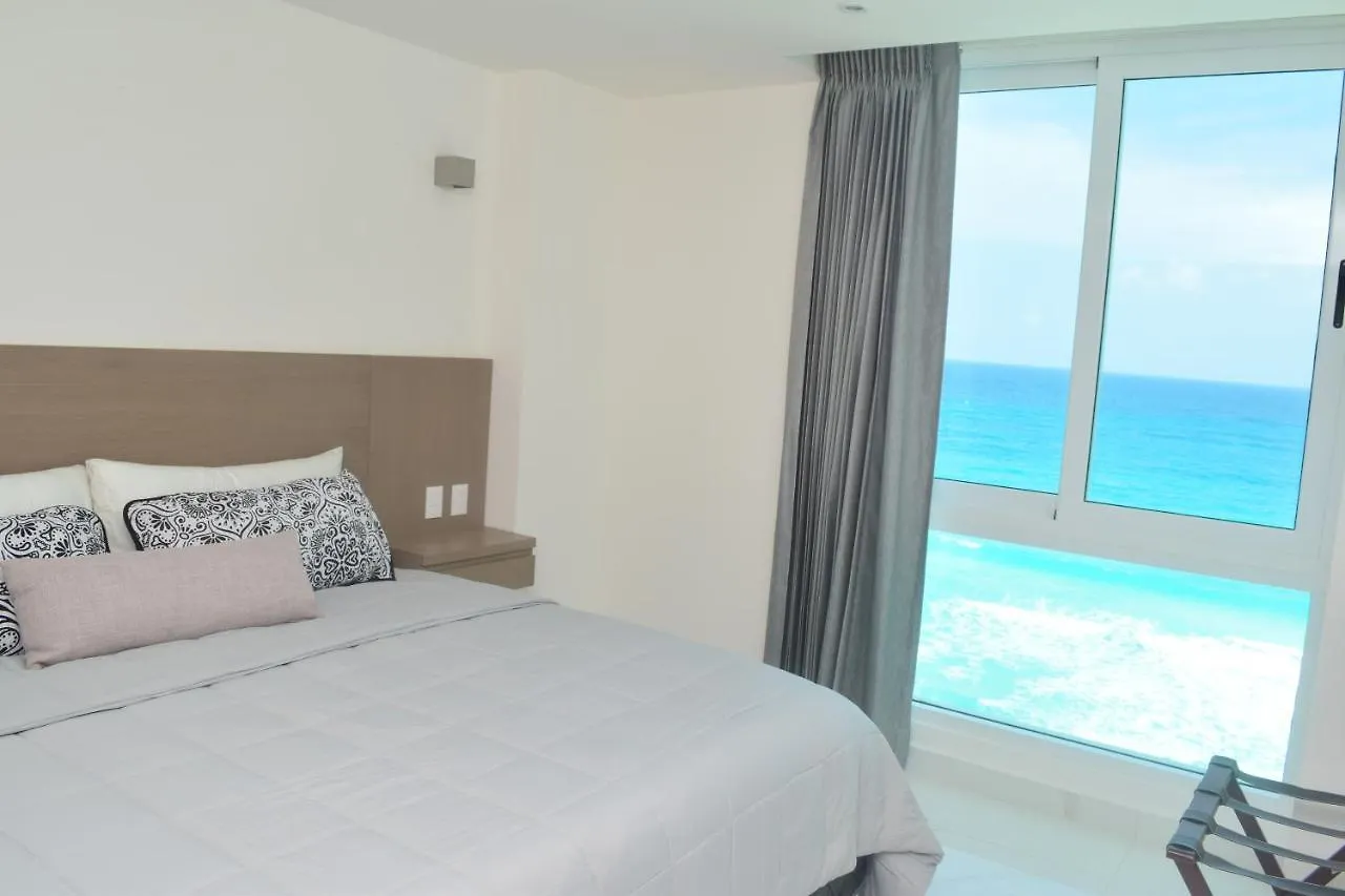 Nuevo Estudio A Pie De Playa, Vistas Increibles, Alberca, Gym Jacuzi, Seguridad, 3503 Cancún